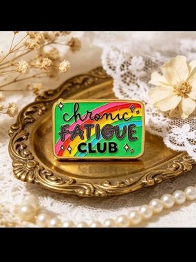 Chronic Fatigue Club Enamel Pin - Green Rainbow Design